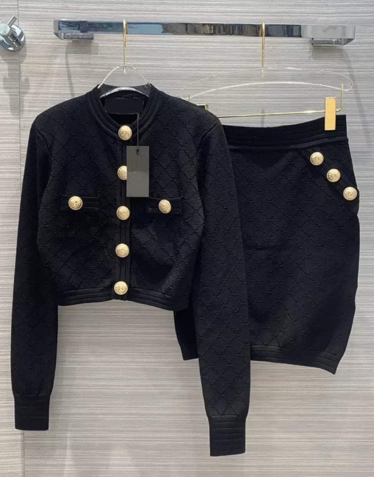 Jessica Bara Eloise Gold Button Two Piece Set As Seen On Sylwia Graff