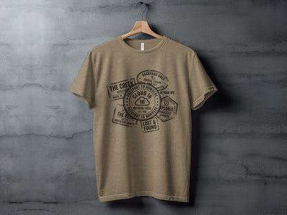 Rugged Wanderlust Passport Stamp Graphic Wilderness Shirt