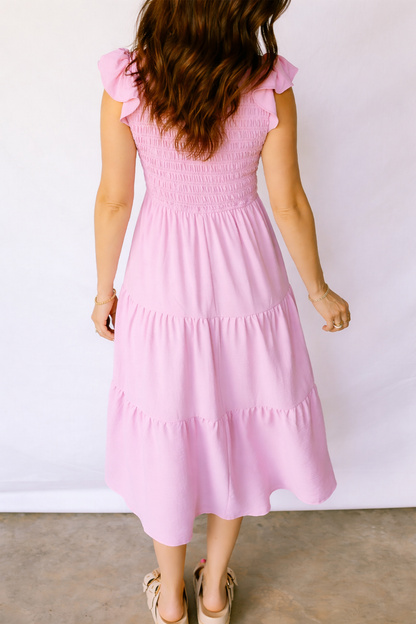 Treasure Flare Tiered Midi Dress