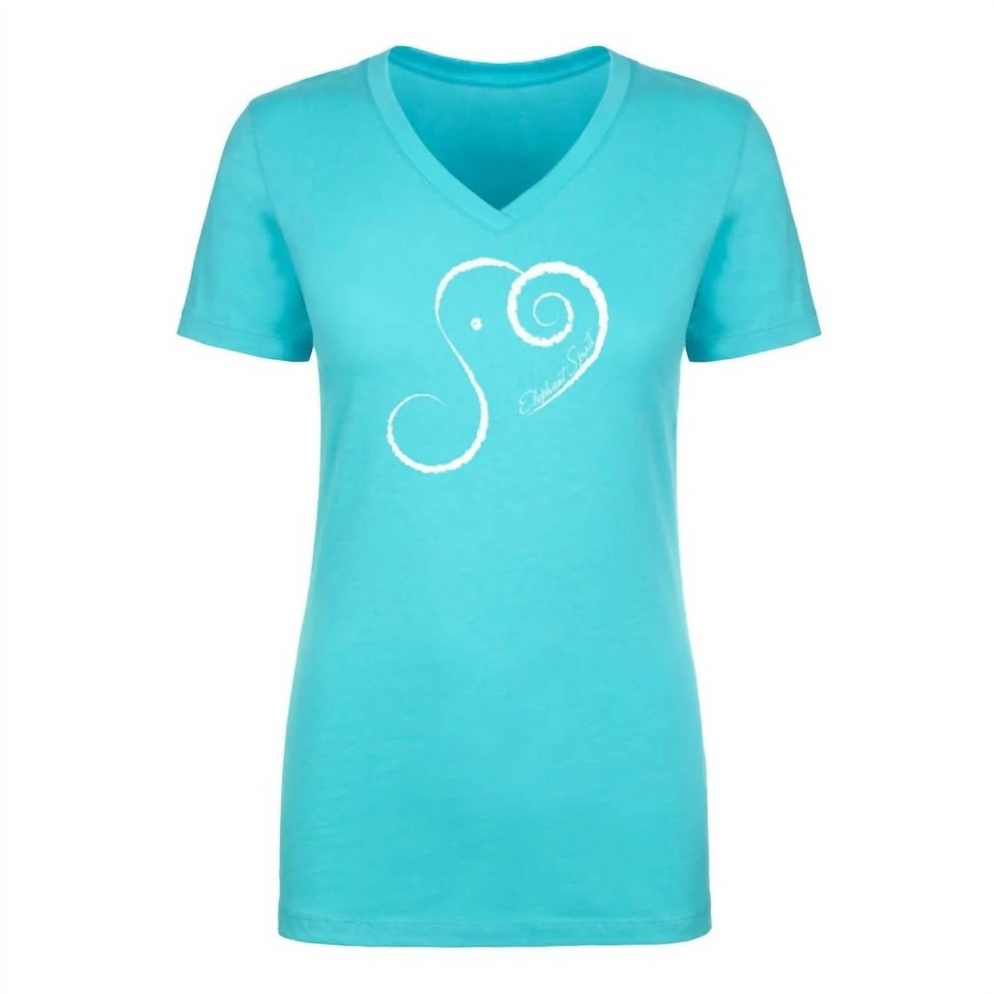 Women's Elephant Spirit Cotton Blend V-Neck Short Sleeve T-Shirt