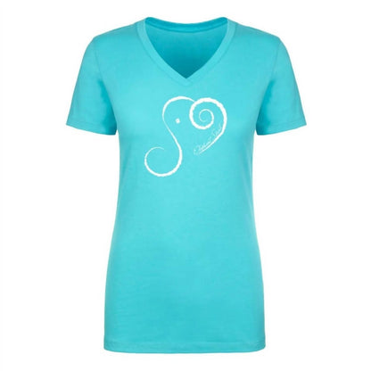Women's Elephant Spirit Cotton Blend V-Neck Short Sleeve T-Shirt