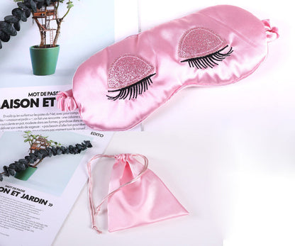 Artificial Silk Sequins Long Eyelashes Sleep Eye Mask