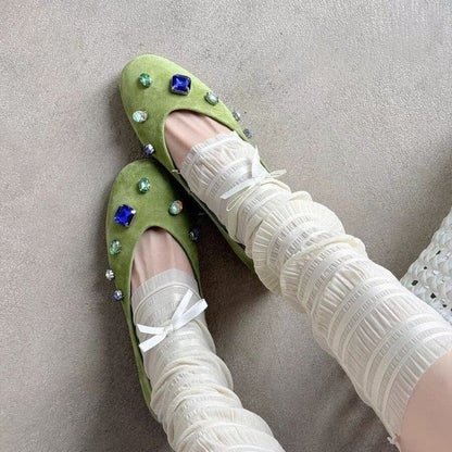 Women's French Rhinestone Gem Slip-On Loafers