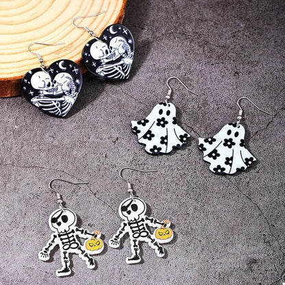 3 Pair Halloween Themed Acrylic Dangle Earrings