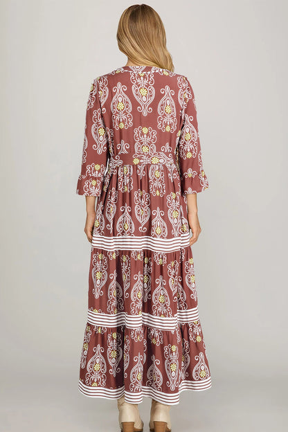 Katie Trim Tiered Maxi Dress