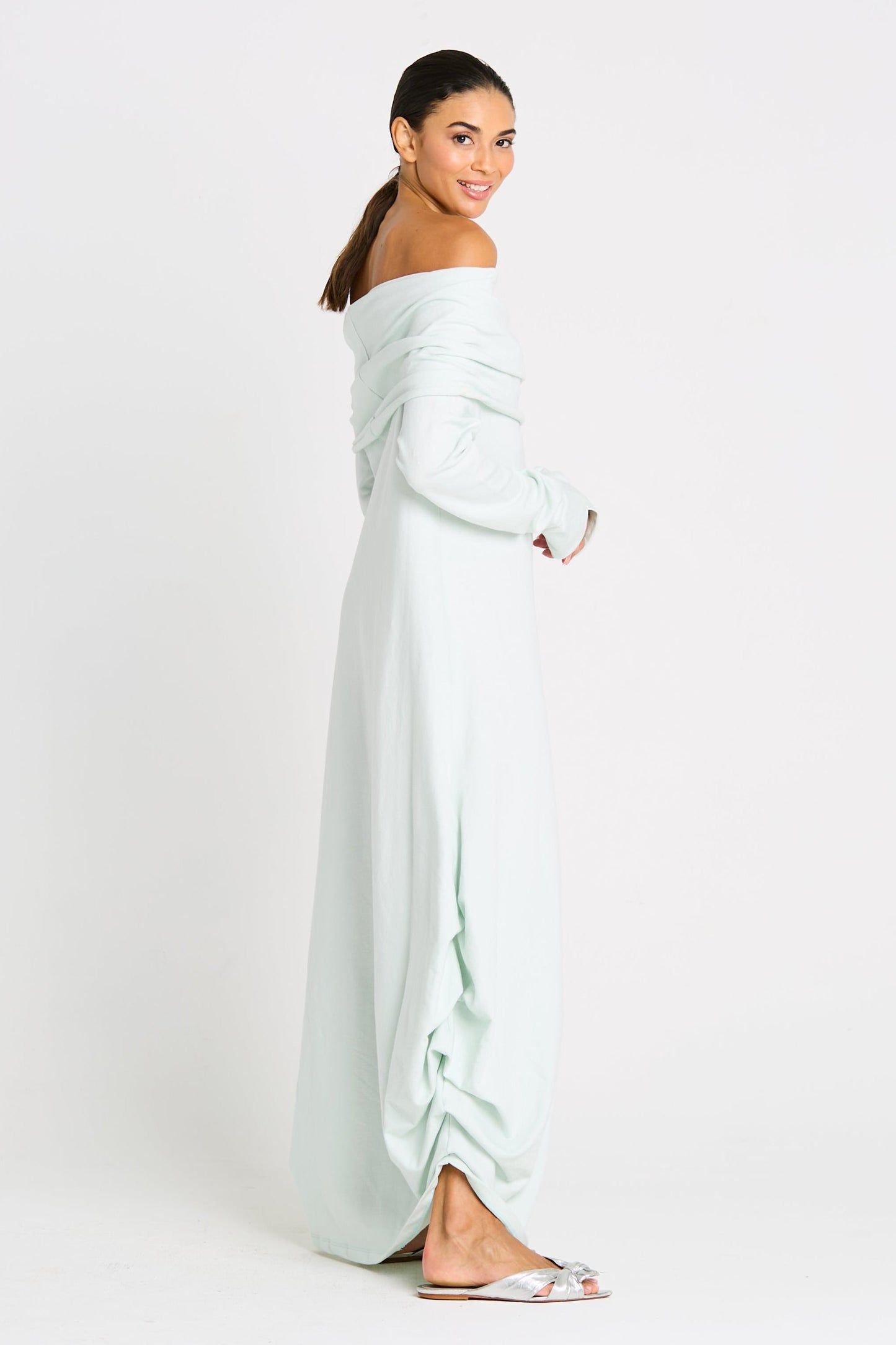 French Terry Curtain Dress - Mint