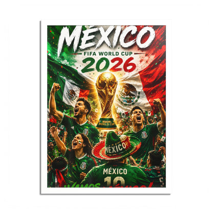 Mexico 2026 World Cup Poster — Colored Frame Soccer Poster