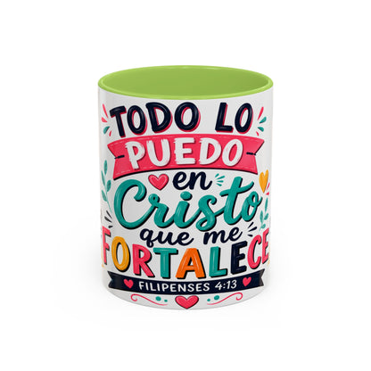 Coffee Mug - "Todo lo puedo en Cristo que me fortalece" (Filipenses 4:13)