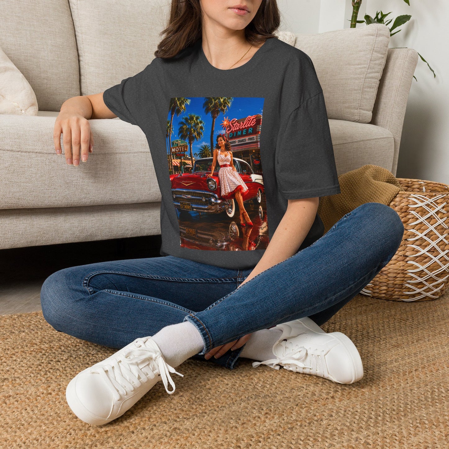 Retro Diner Tee — 'Starlite Diner' Vintage 1950s Pinup T-Shirt