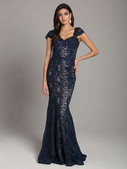 Lara 33491 - Fitted Lace Mermaid Gown OUTLET