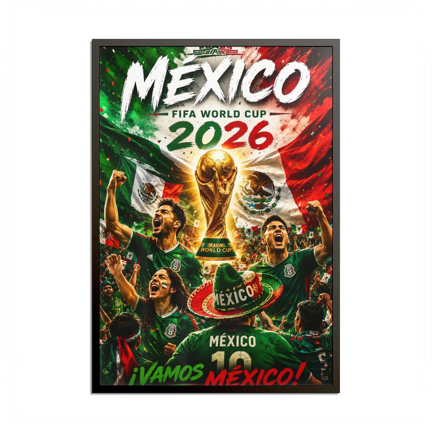 Mexico 2026 World Cup Poster — Colored Frame Soccer Poster