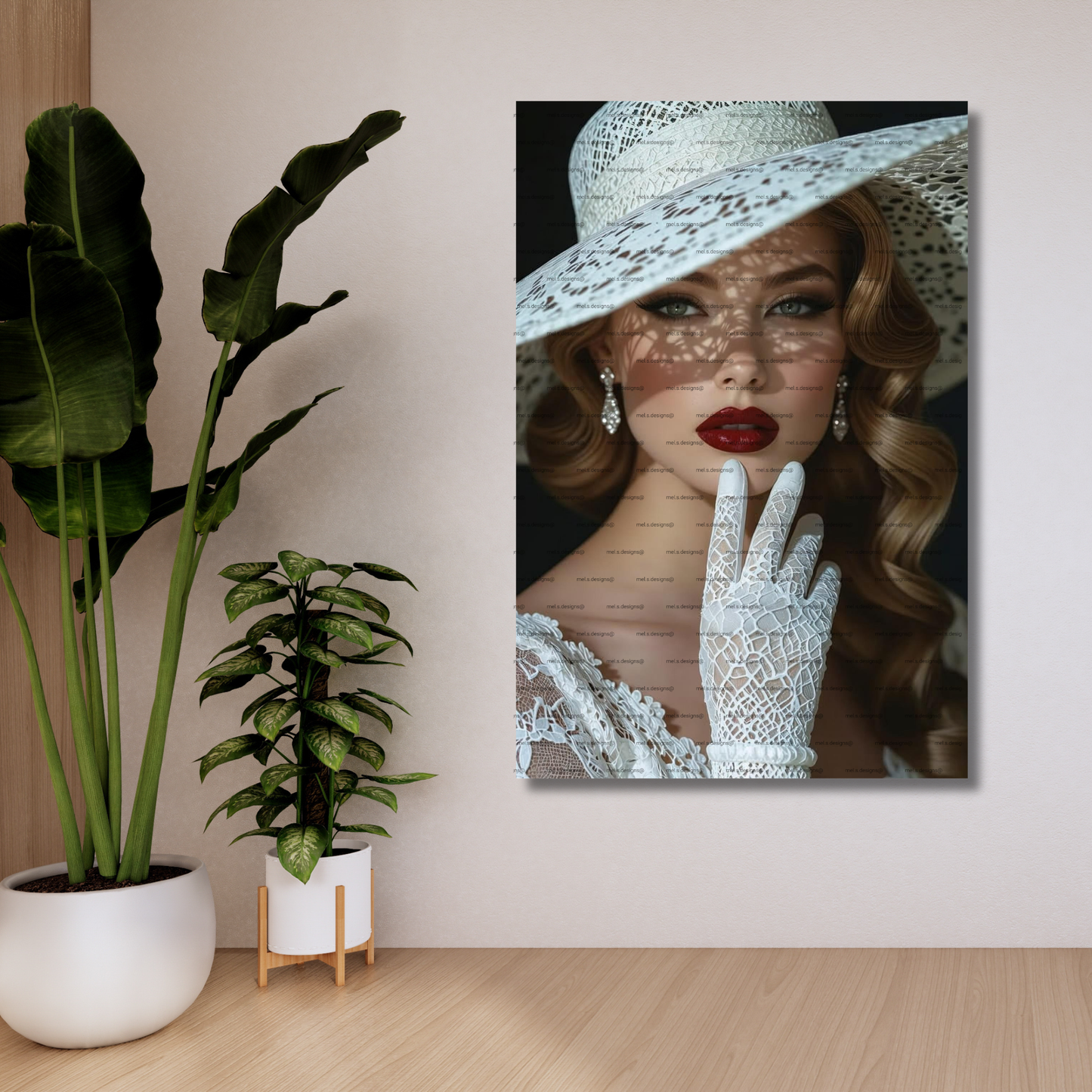 LADY IN WHITE ACRYLIC WALL ART