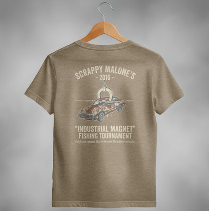 Industrial Magnet Tournament Tee - Scrappy Malone's Bar Humor