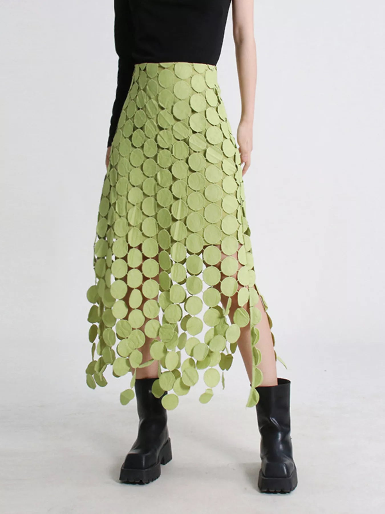 Fringe Midi Skirt See size chart under “more details”