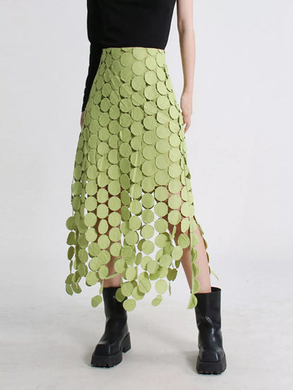Fringe Midi Skirt See size chart under “more details”