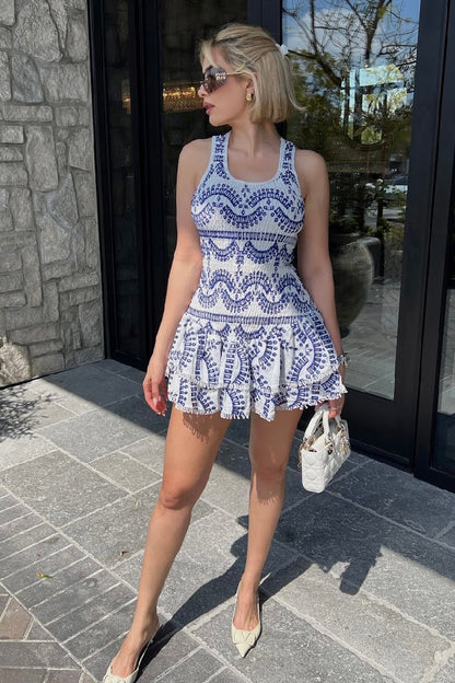Jessica Bara Vaira Ruffle Mini Dress