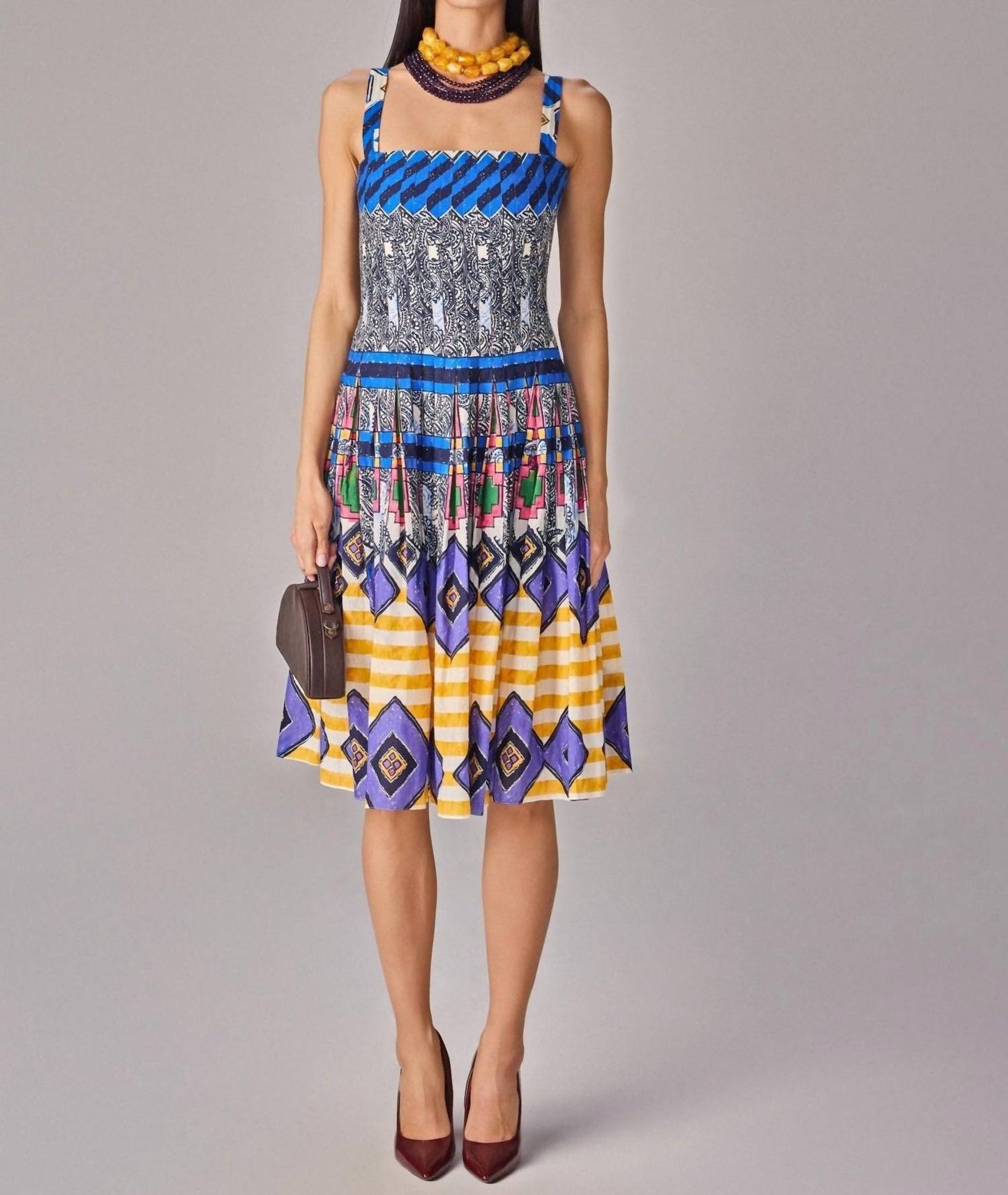 Abstract Print Midi Dress