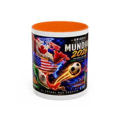 Mundial 2026 Soccer Coffee Mug – Canada/USA/Mexico World Cup Accent Mug (11/15oz)