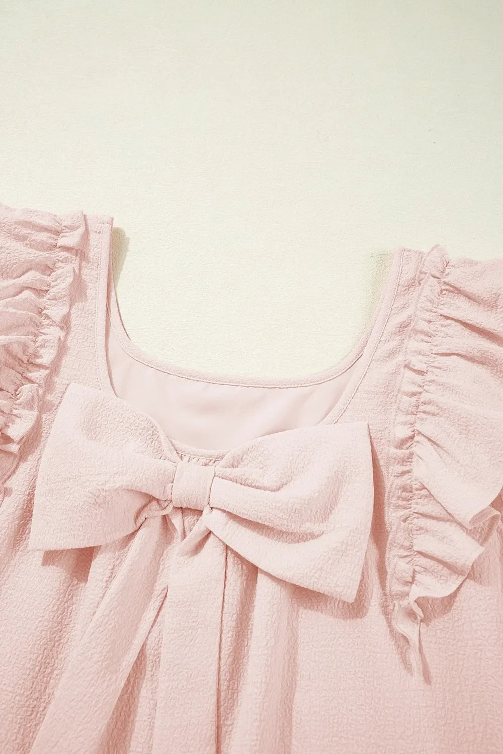 Ruffle Sleeve Bow Back Mini Dress