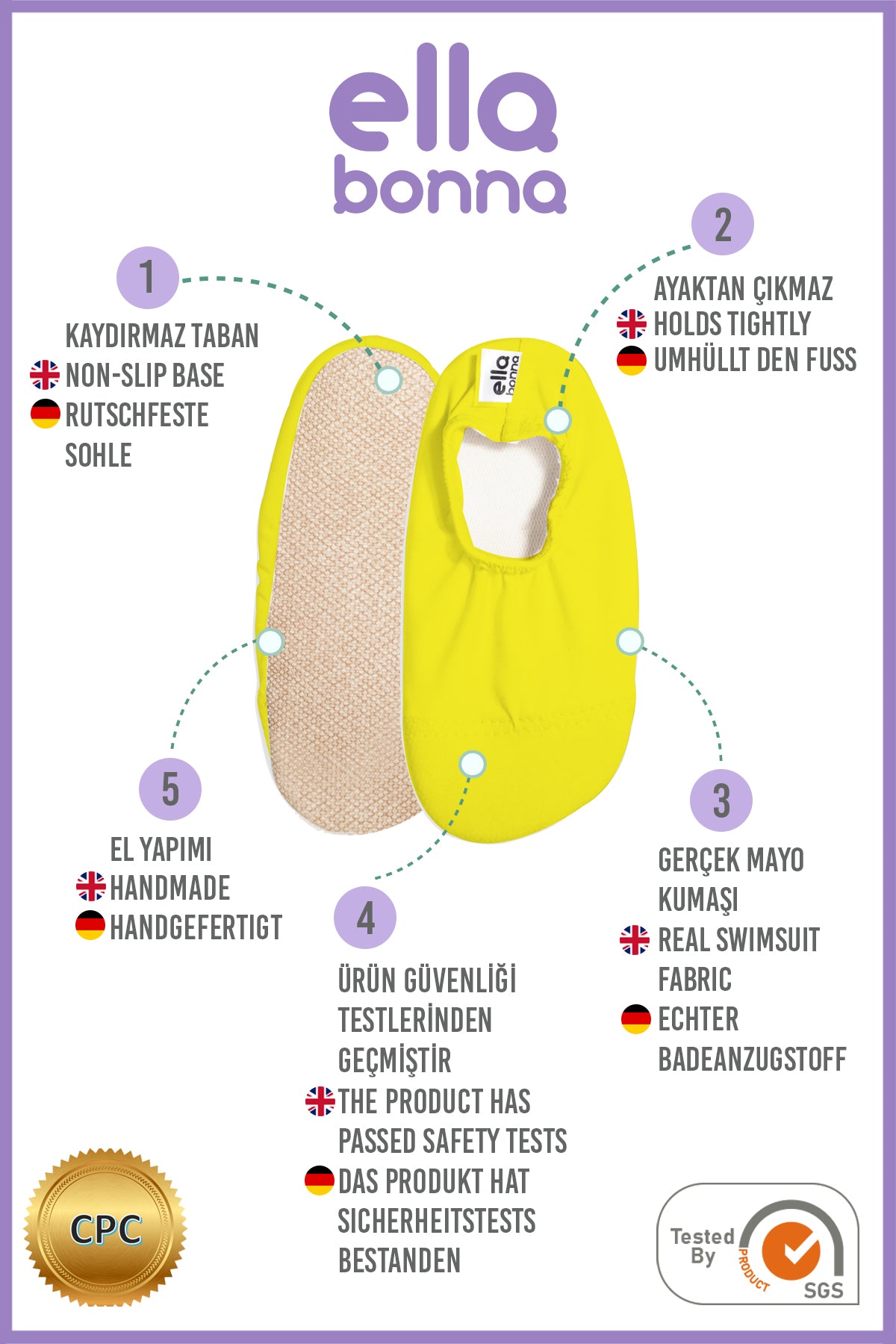 Non-Slip Sole, Unisex Baby, Children's Sea Shoes, Pool Booties, Yellow