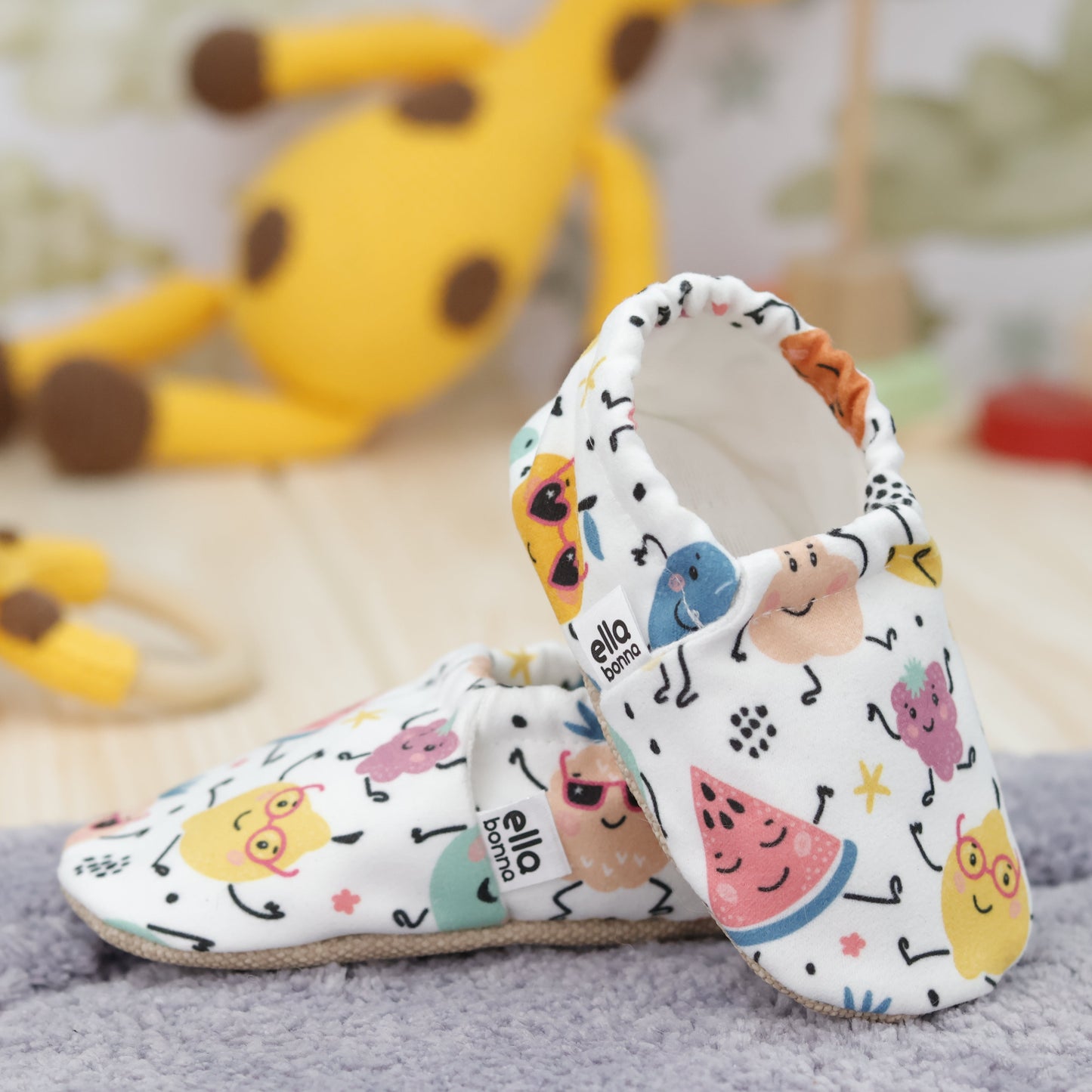 Ella Bonna Baby Moccasins, Slippers, Fruits