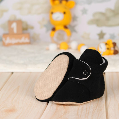 Organic Baby Booties, Newborn Booties Basic, Black