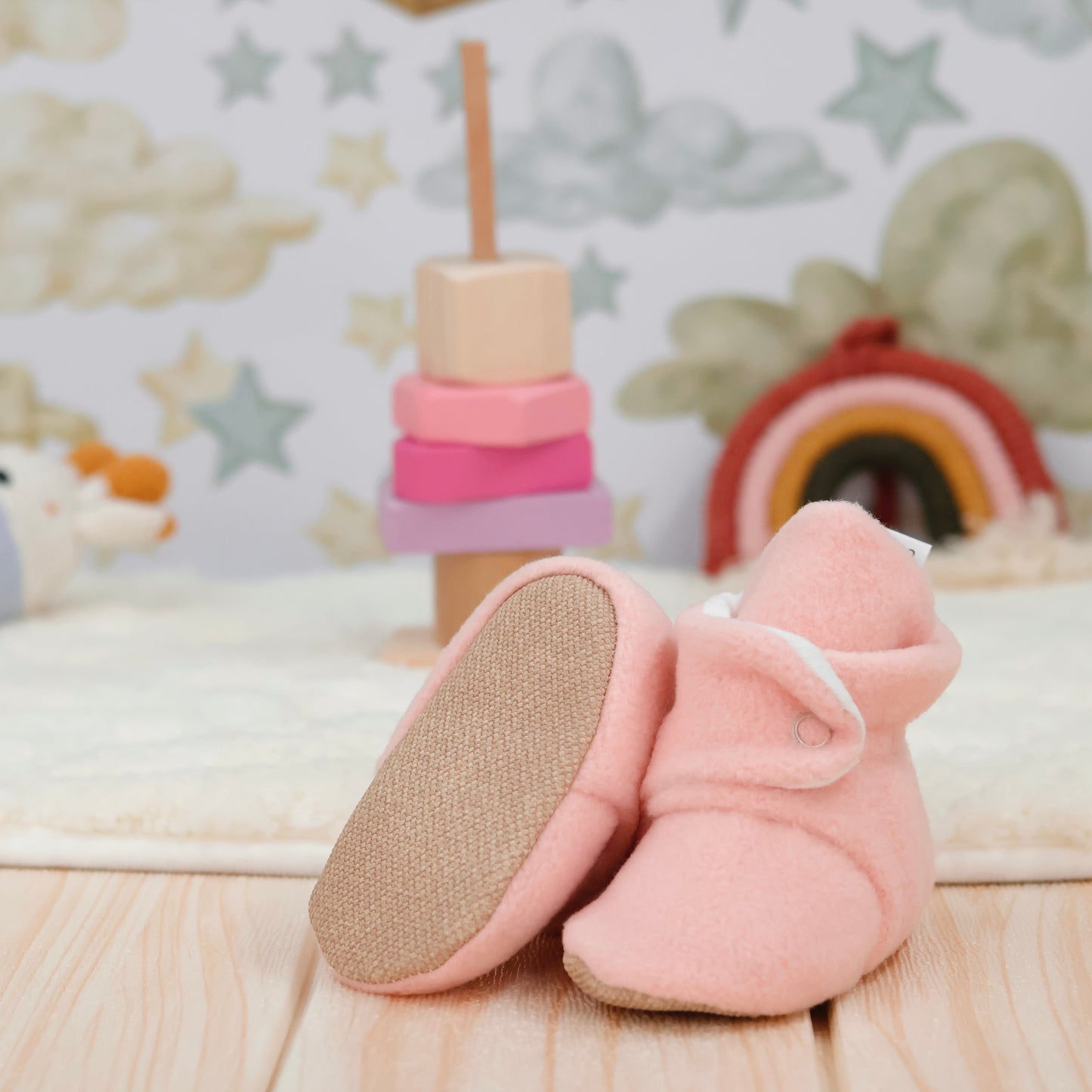 Organic Baby Booties, Newborn Booties Basic, Pudra