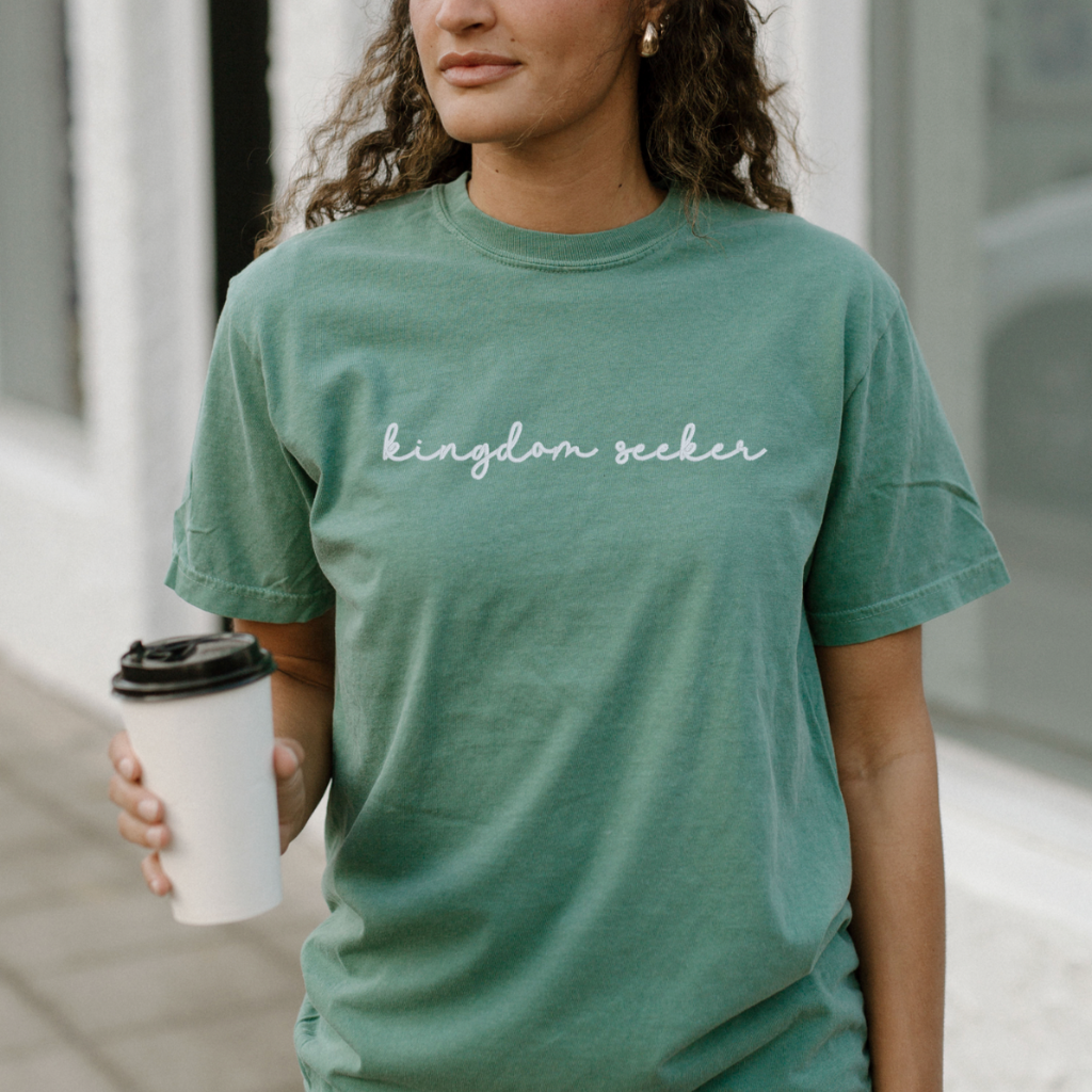 Kingdom Seeker Embroidered Christian Comfort Colors Tee