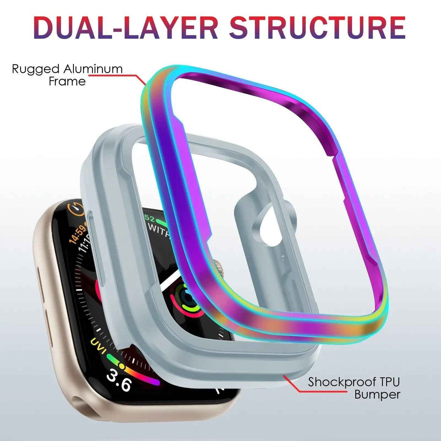 Aluminum Alloy Case for Apple Watch ultra 1-2-3 Series 9 8 7 6 5 4 3 2 1 SE