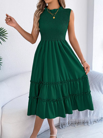 Smocked Sleeveless Tiered Dress