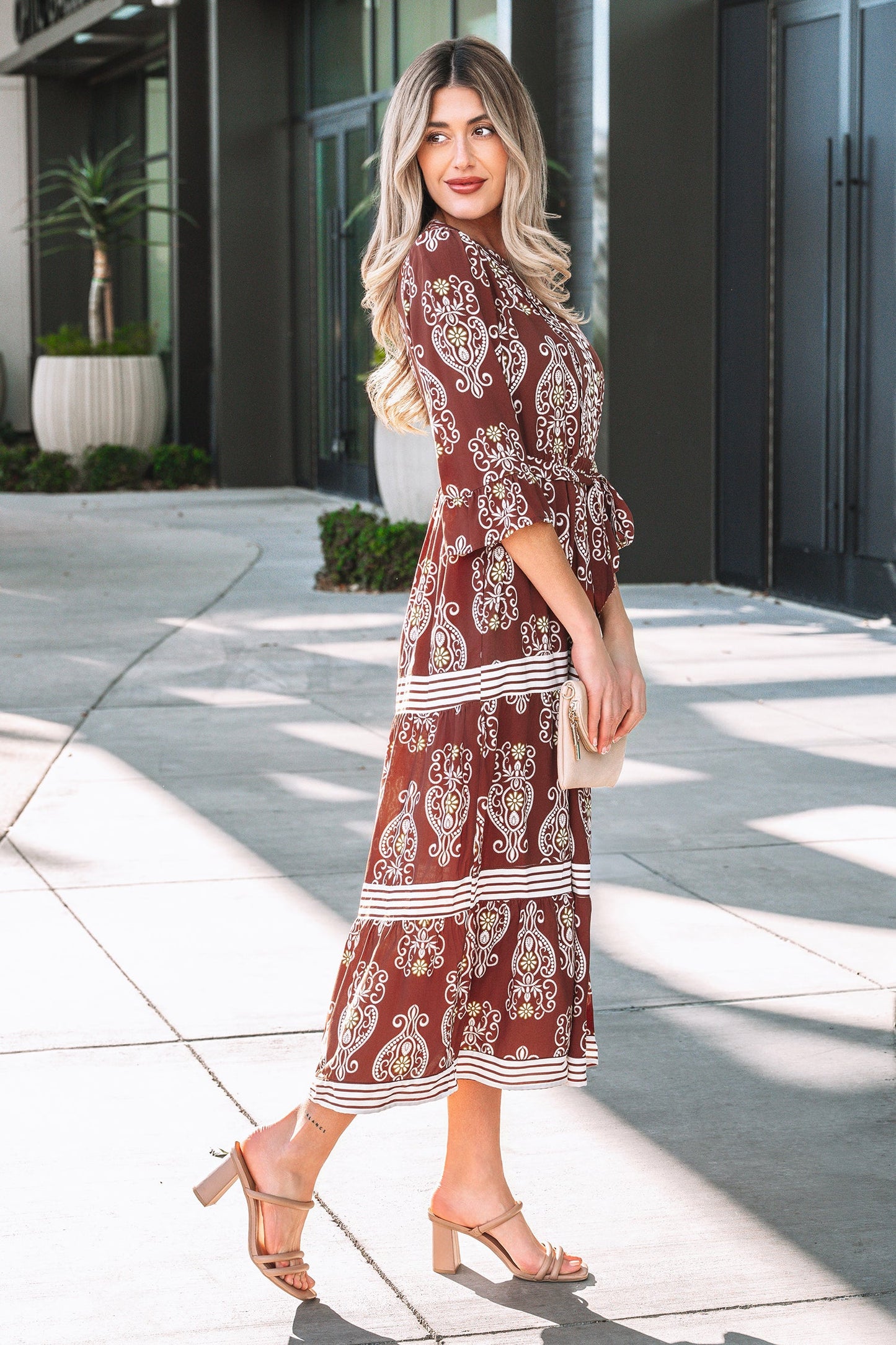 Katie Trim Tiered Maxi Dress