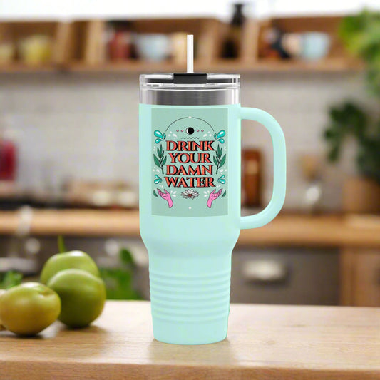 40oz Insulated Travel Mug – Fun, Motivational & Durable