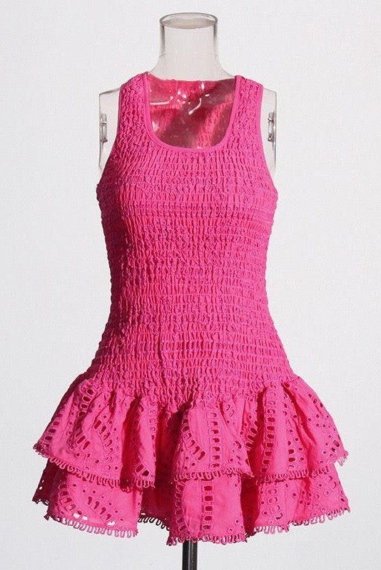 Jessica Bara Vaira Ruffle Mini Dress