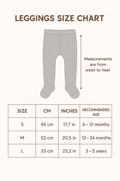 Fleece-Lined Ribbed Footed Leggings – Thermal Winter Toddler & Baby Pants