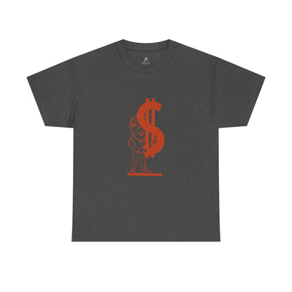 T-Shirt — Red Dollar Sign Statue Graphic Tee