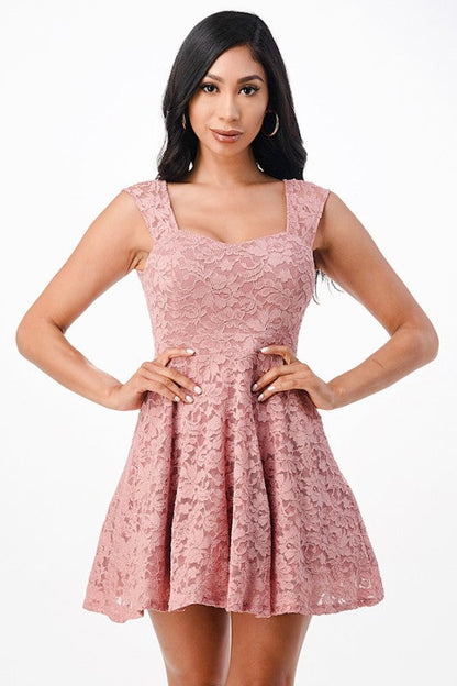 Fit and flare lace dress