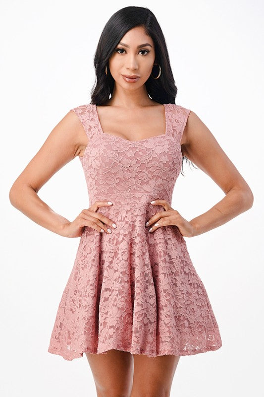 Fit and flare lace dress