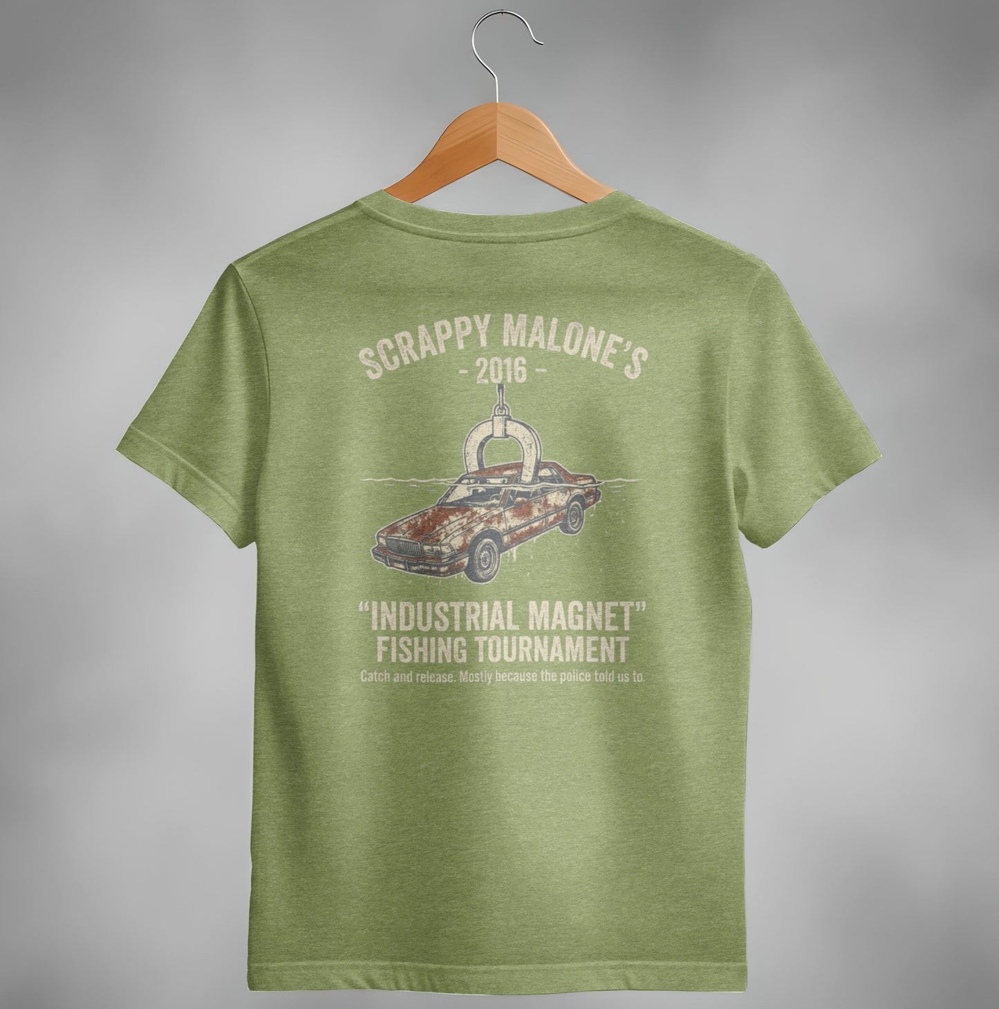 Industrial Magnet Tournament Tee - Scrappy Malone's Bar Humor