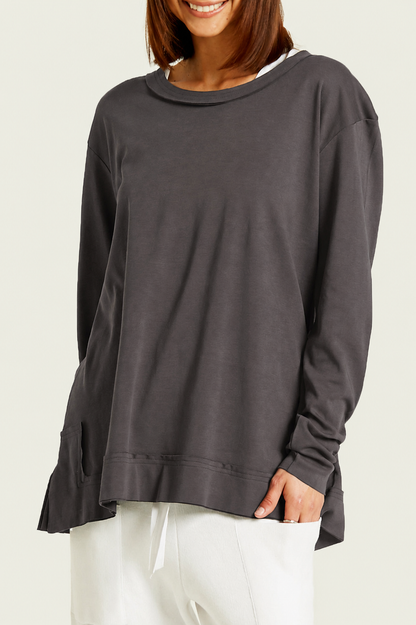 Pima Cotton Detail Tee - Lava