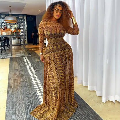 Retro Elegant Women's Waist-cinching Slimming Slightly Sheer A-line Skirt