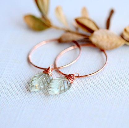 Palm Hoops - Prasiolite