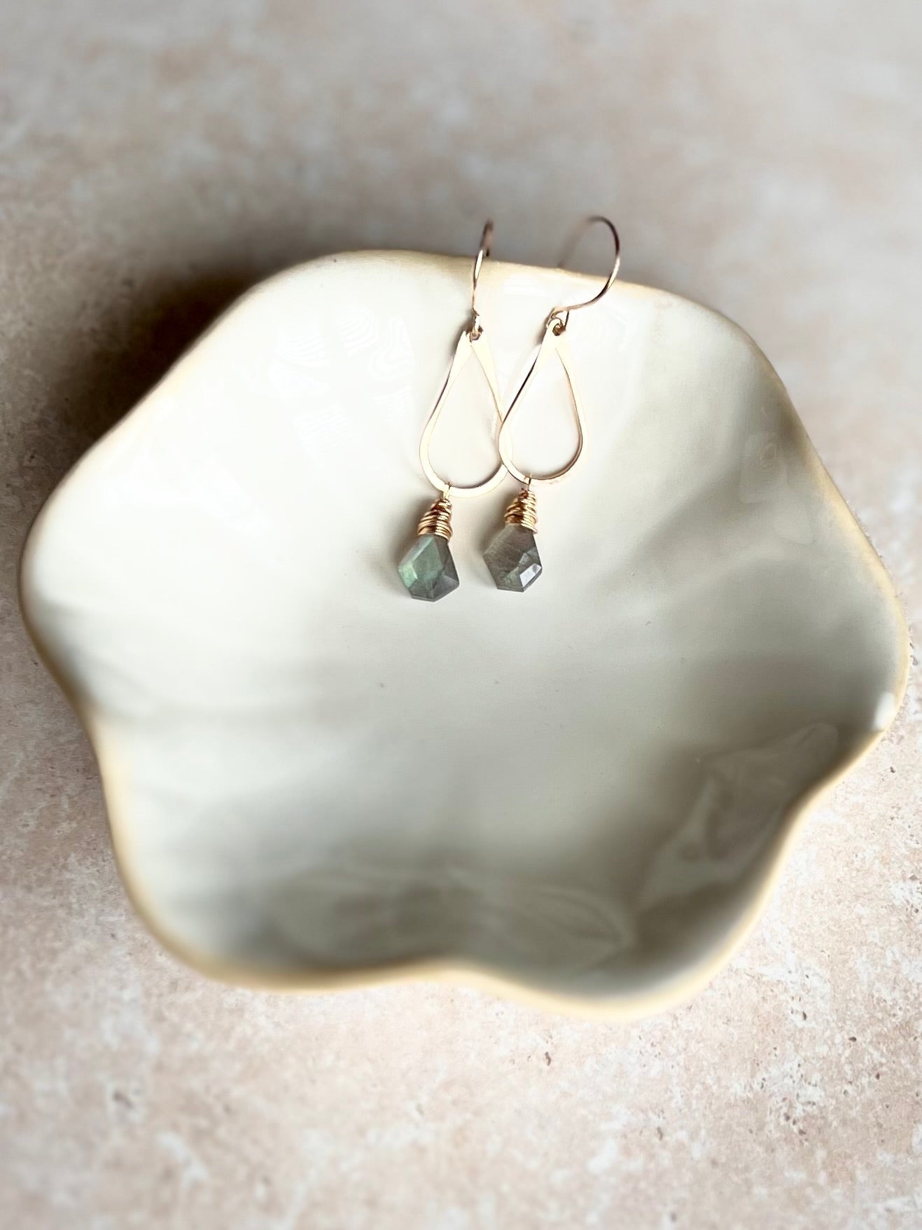 Prism Hoops - Labradorite