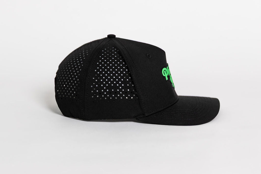 Philly Philly Dad Performance Hat - Black w/ Kelly Green Letters