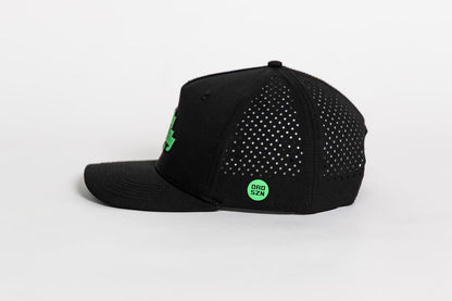 Philly Philly Dad Performance Hat - Black w/ Kelly Green Letters