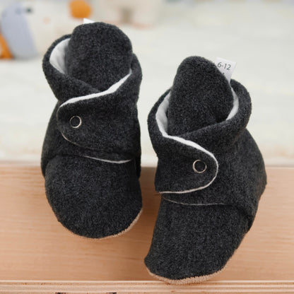Organic Baby Booties, Newborn Booties Basic, Anthracite
