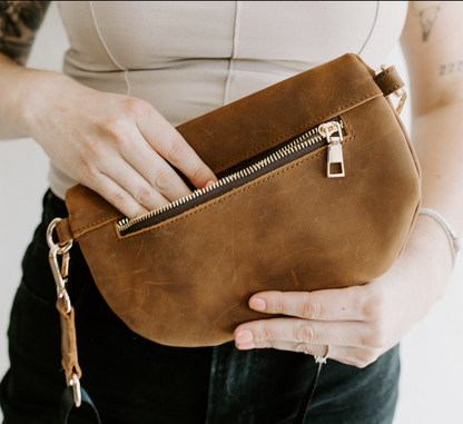 Genuine Leather Belt Bag Fanny Pack