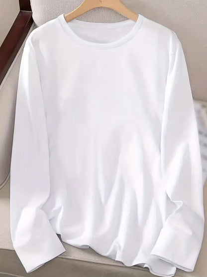 Women's Breathable Soft Stretch Round Neck Long Sleeve T-Shirt -