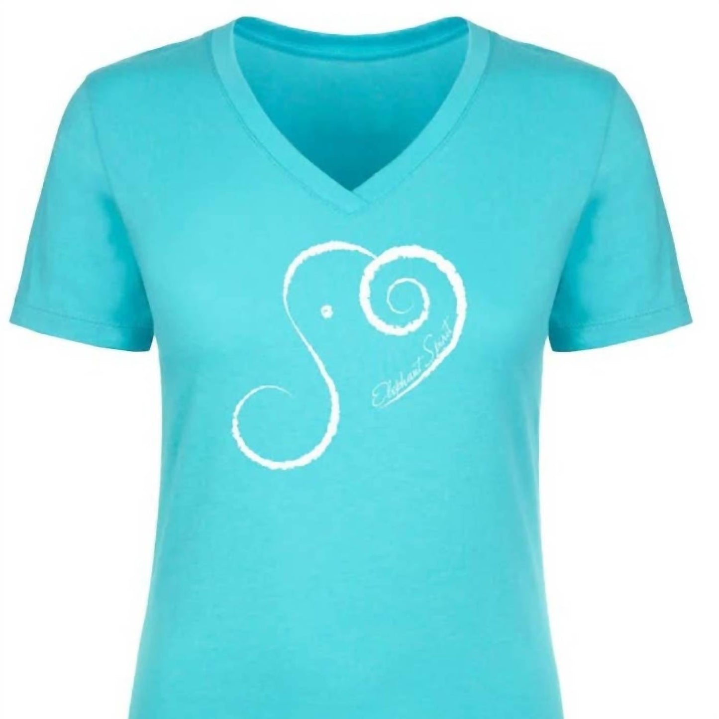 Women's Elephant Spirit Cotton Blend V-Neck Short Sleeve T-Shirt