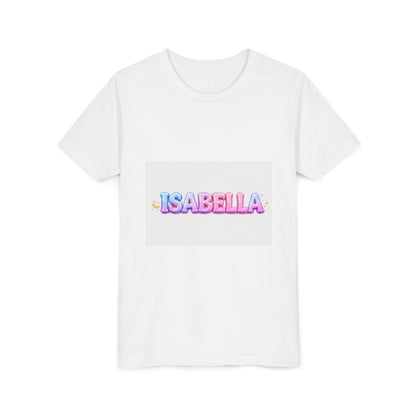 Personalized 'Isabella' Youth Tee — Pastel Rainbow Name Shirt