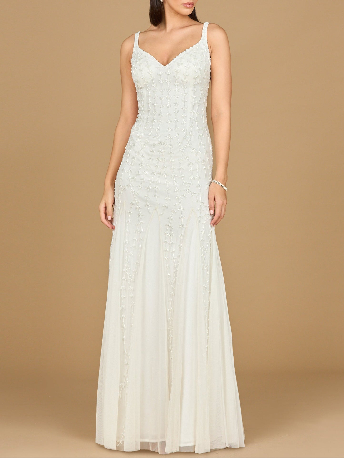 Lara 51217 -Beaded Bridal Gown with Godets